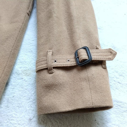 Aquascutum Long Coat Club Check Asian fit M US size S Beige Authentic