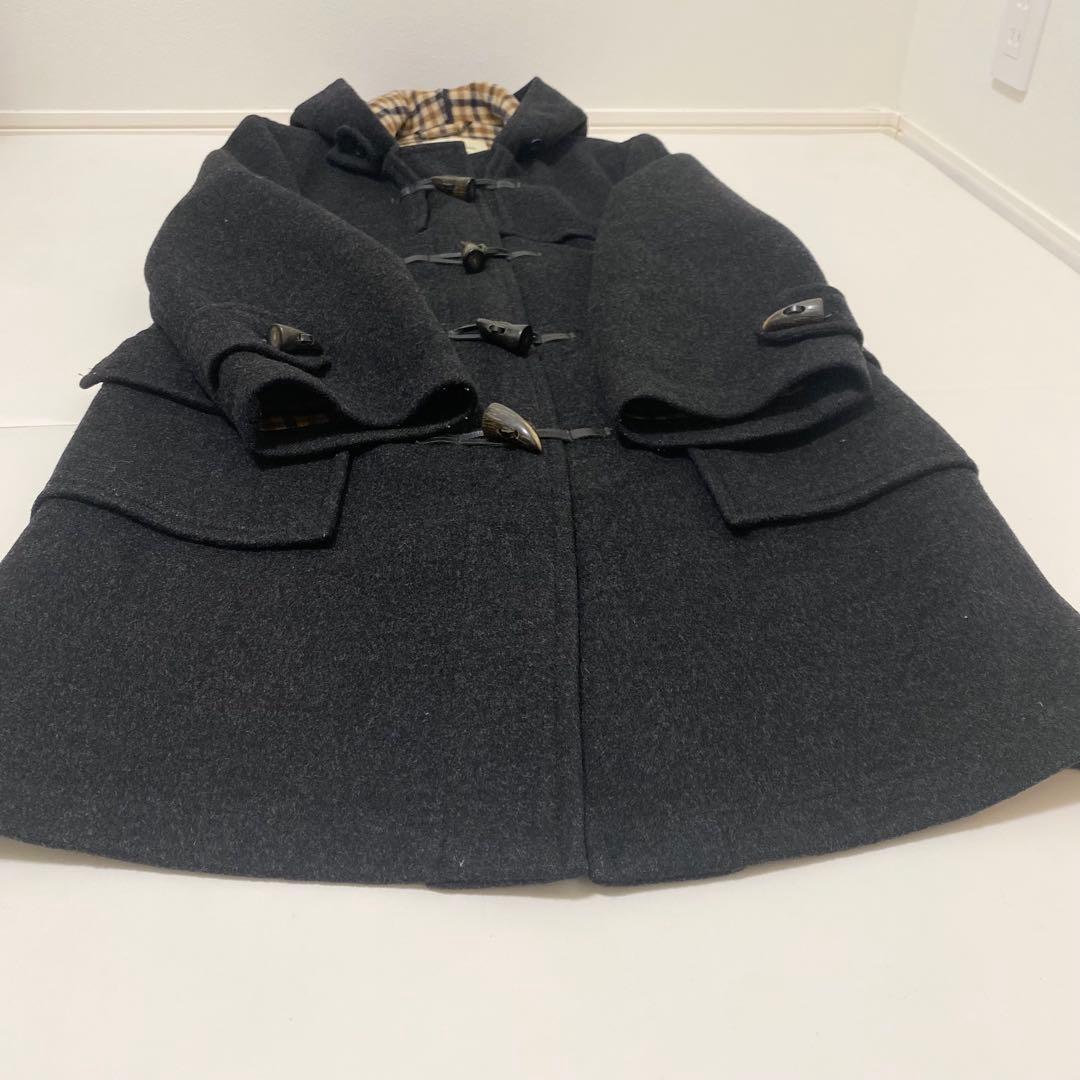 Aquascutum duffle Coat Club Check Asian fit L US size M Black Authentic