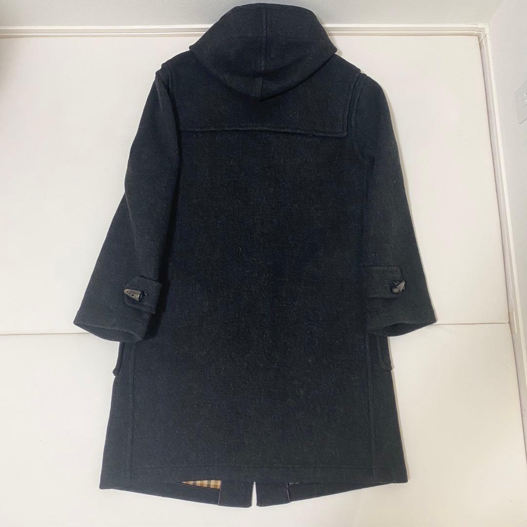 Aquascutum duffle Coat Club Check Asian fit L US size M Black Authentic
