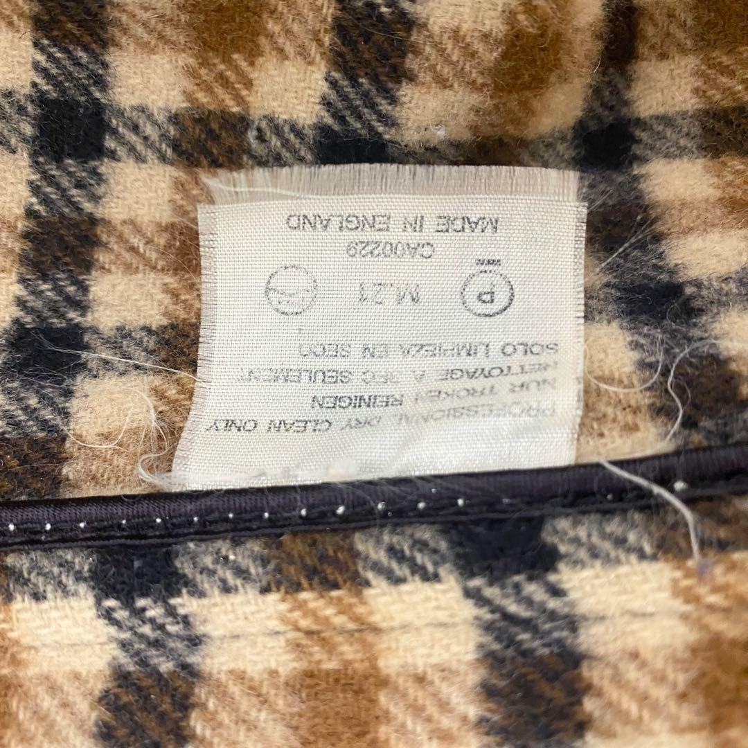 Aquascutum duffle Coat Club Check Asian fit L US size M Black Authentic