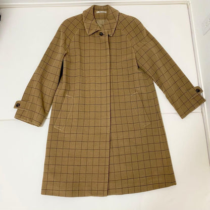 Aquascutum Wool Coat Asian fit M US size S Brown Authentic