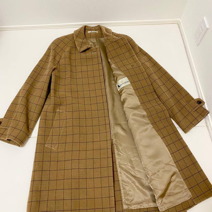 Aquascutum Wool Coat Asian fit M US size S Brown Authentic