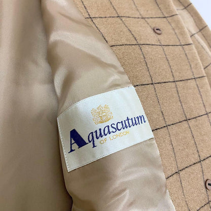 Aquascutum Wool Coat Asian fit M US size S Brown Authentic