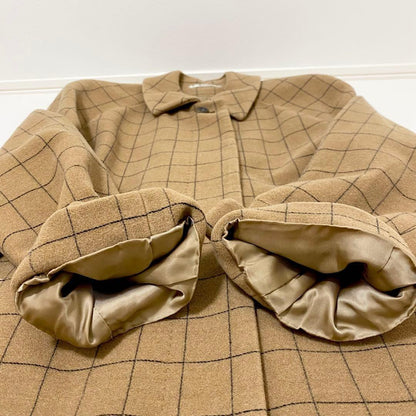 Aquascutum Wool Coat Asian fit M US size S Brown Authentic