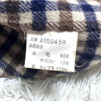 Aquascutum Coat Club Check Asian fit M US size S Brown Authentic