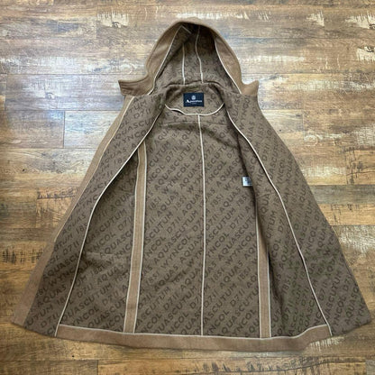 Aquascutum duffle Coat Asian fit M US size S Brown Authentic