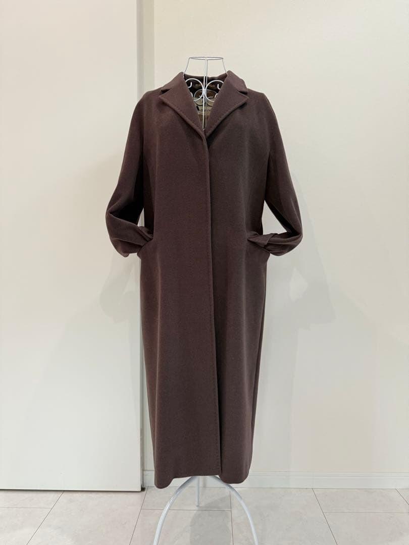 Aquascutum Long Coat Asian fit M US size S Brown Authentic