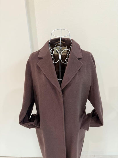 Aquascutum Long Coat Asian fit M US size S Brown Authentic