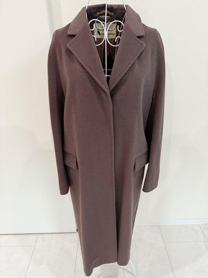 Aquascutum Long Coat Asian fit M US size S Brown Authentic