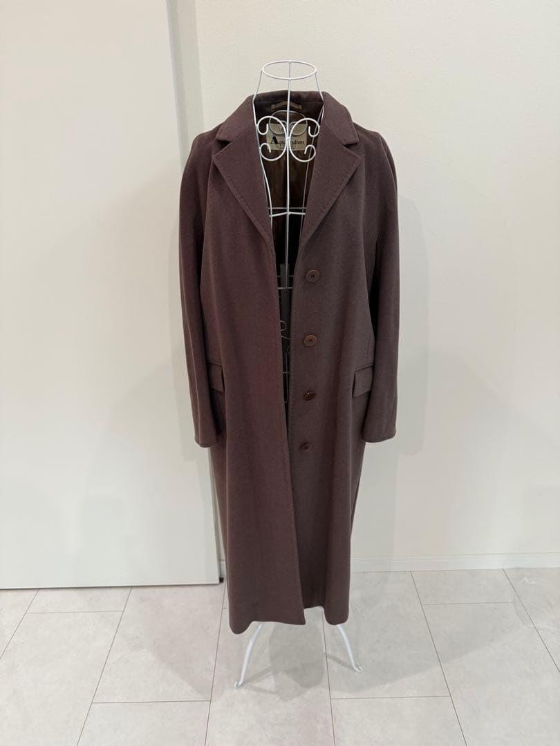 Aquascutum Long Coat Asian fit M US size S Brown Authentic