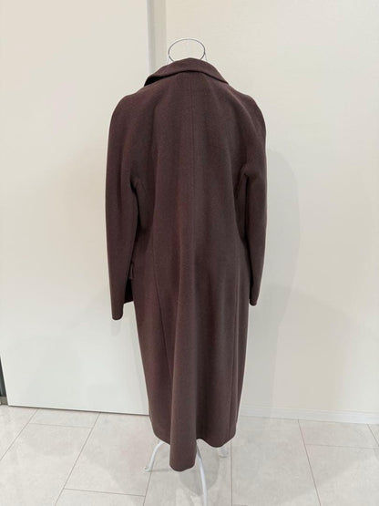 Aquascutum Long Coat Asian fit M US size S Brown Authentic
