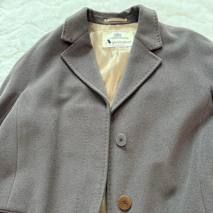 Aquascutum Long Coat Asian fit M US size S Brown Authentic