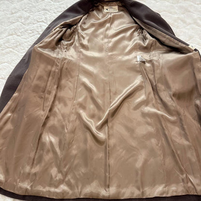 Aquascutum Long Coat Asian fit M US size S Brown Authentic