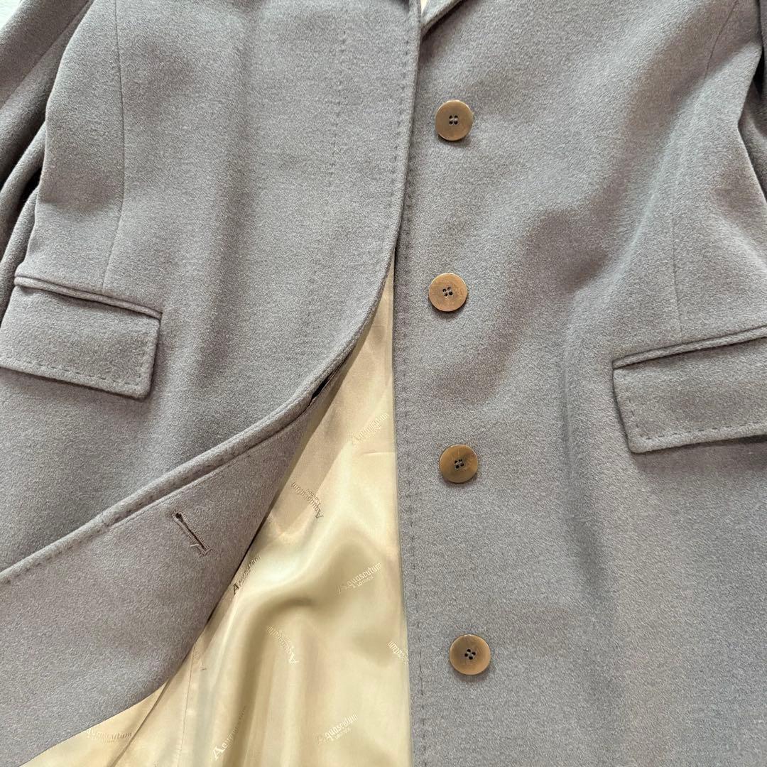 Aquascutum Long Coat Asian fit M US size S Brown Authentic