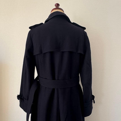 Aquascutum Wool Coat Asian fit M US size S Dark Navy Authentic