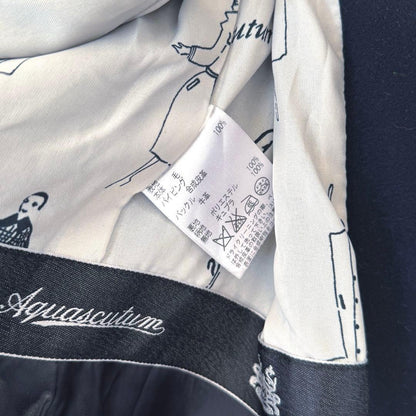 Aquascutum Wool Coat Asian fit M US size S Dark Navy Authentic
