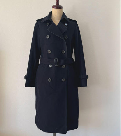 Aquascutum Wool Coat Asian fit M US size S Dark Navy Authentic