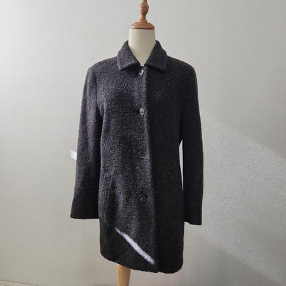 Aquascutum Coat Asian fit M US size S Black Authentic