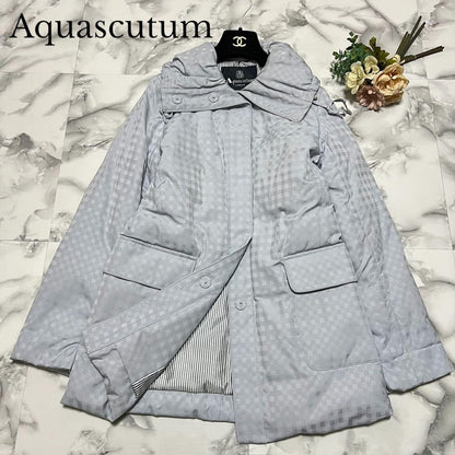 Aquascutum Down Jacket Asian fit M US size S Light Blue Authentic