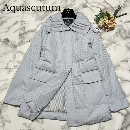 Aquascutum Down Jacket Asian fit M US size S Light Blue Authentic