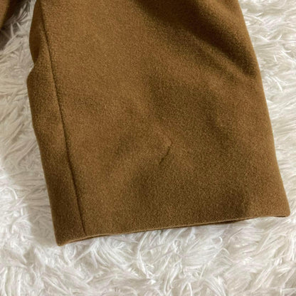 Aquascutum Wool Long Coat FREE SIZE Beige Authentic