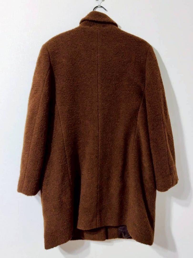 Aquascutum Wool Long Coat Asian fit M US size S Brown Authentic