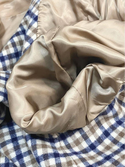 Aquascutum Coat Club Check Asian fit M US size S Camel Authentic