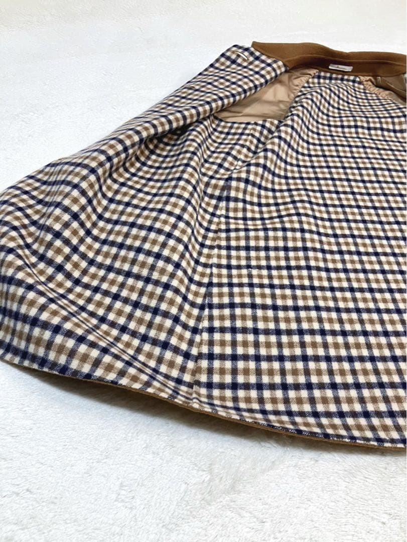 Aquascutum Coat Club Check Asian fit M US size S Camel Authentic