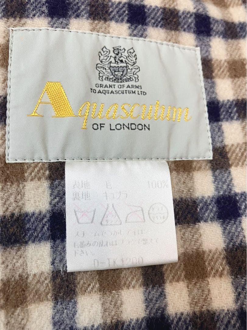 Aquascutum Coat Club Check Asian fit M US size S Camel Authentic