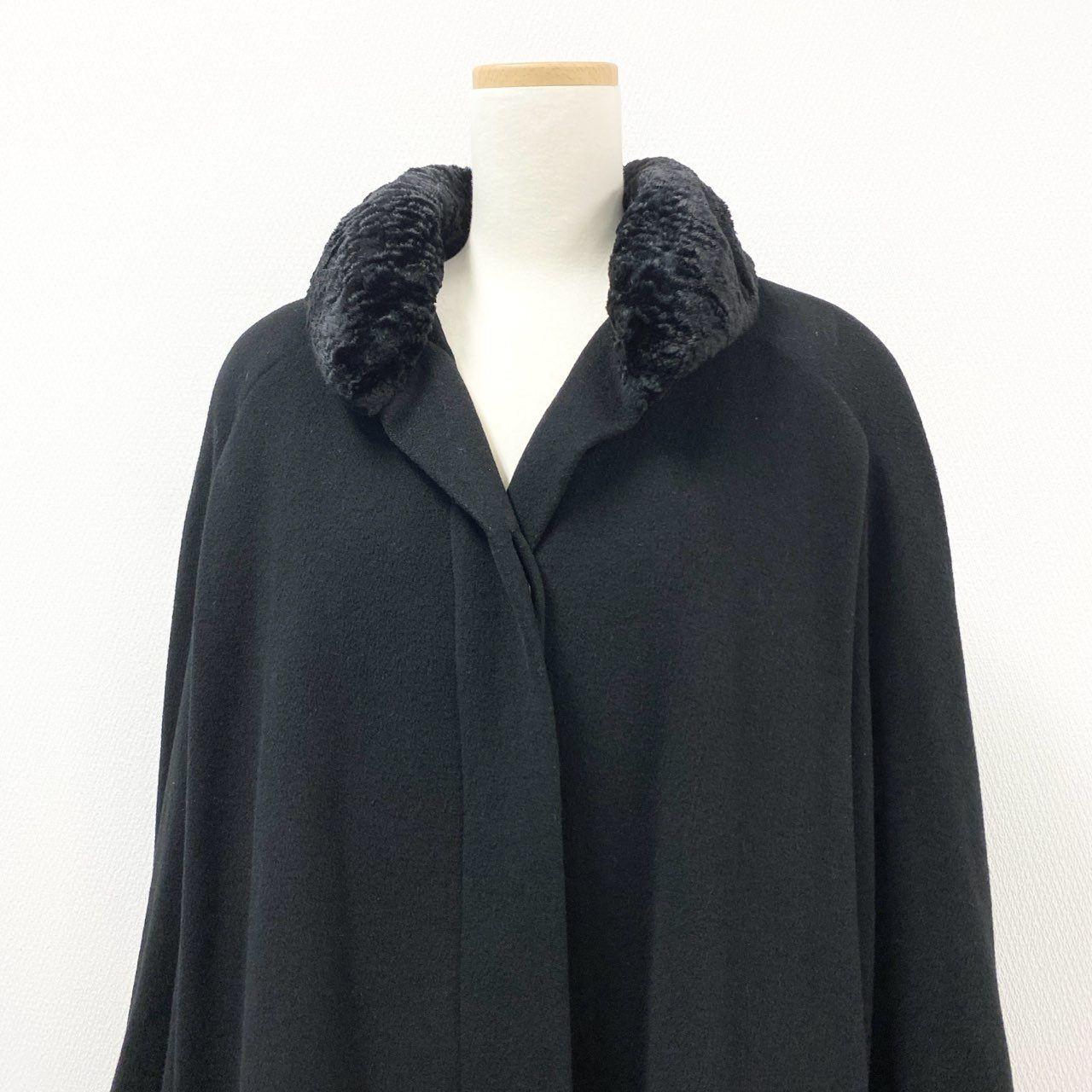 Aquascutum OF LONDON Long Coat Free Size Black Authentic