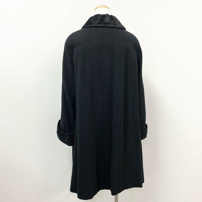 Aquascutum OF LONDON Long Coat Free Size Black Authentic