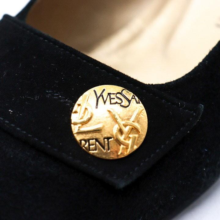 Saint Laurent Shoes Pumps Heel EU 36 US 6 Suede Black Authentic