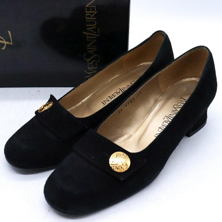 Saint Laurent Shoes Pumps Heel EU 36 US 6 Suede Black Authentic