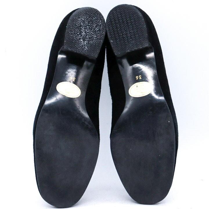 Saint Laurent Shoes Pumps Heel EU 36 US 6 Suede Black Authentic