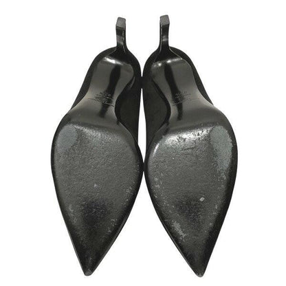 Saint Laurent Shoes Pumps Heel EU 37.5 US 7.5 Suede Black Authentic