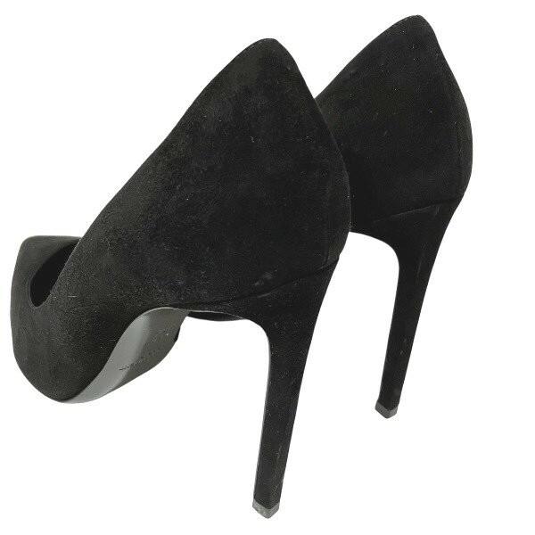 Saint Laurent Shoes Pumps Heel EU 37.5 US 7.5 Suede Black Authentic