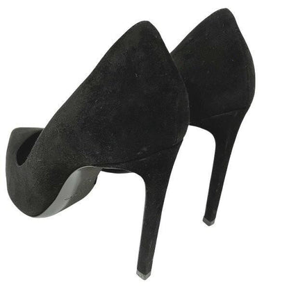 Saint Laurent Shoes Pumps Heel EU 37.5 US 7.5 Suede Black Authentic