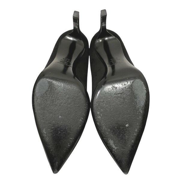 Saint Laurent Shoes Pumps Heel EU 37.5 US 7.5 Suede Black Authentic