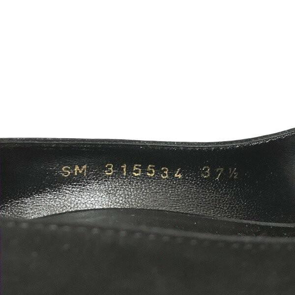 Saint Laurent Shoes Pumps Heel EU 37.5 US 7.5 Suede Black Authentic