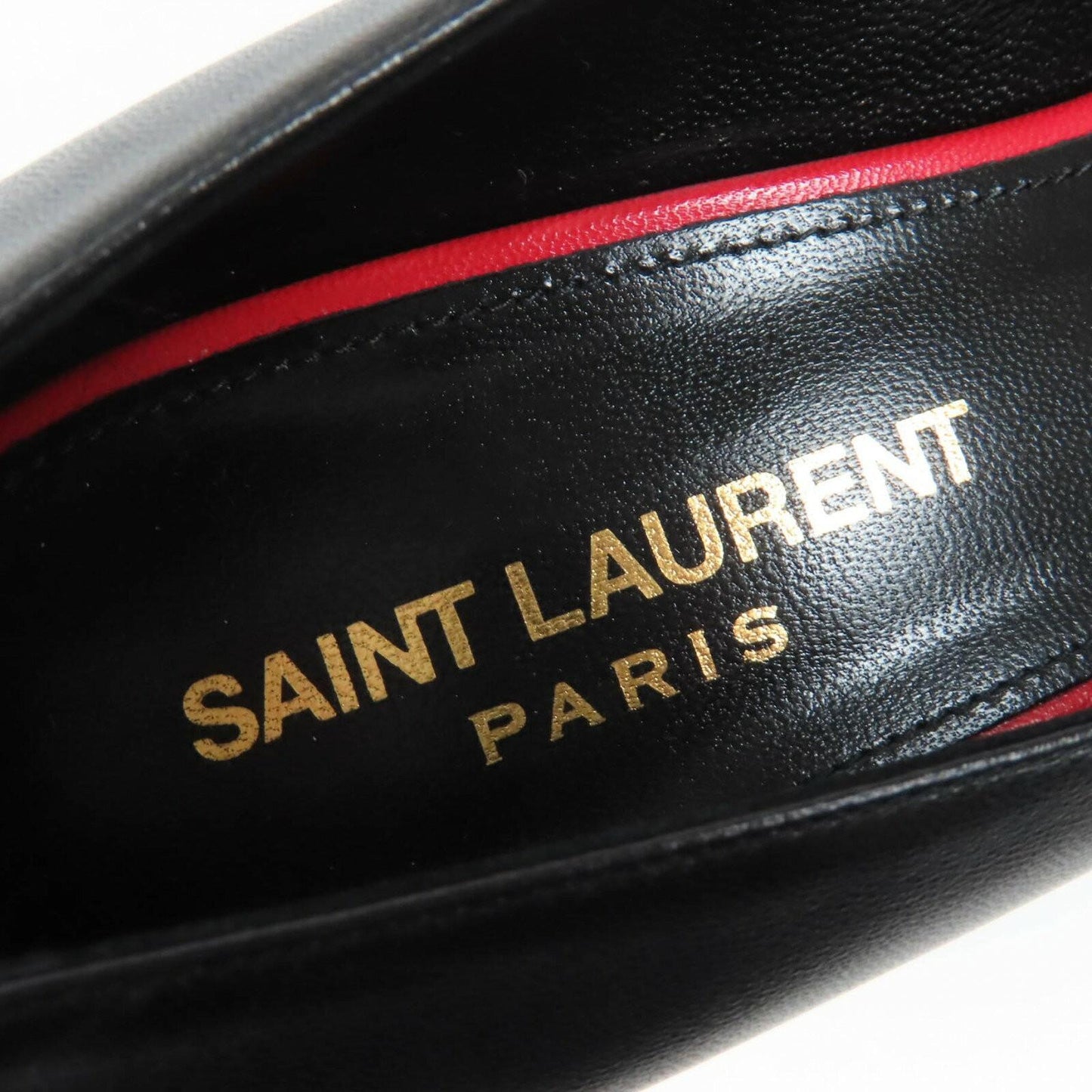 Saint Laurent Paris Shoes Pumps Heel EU 36.5 US 6.5 Leather Black Authentic