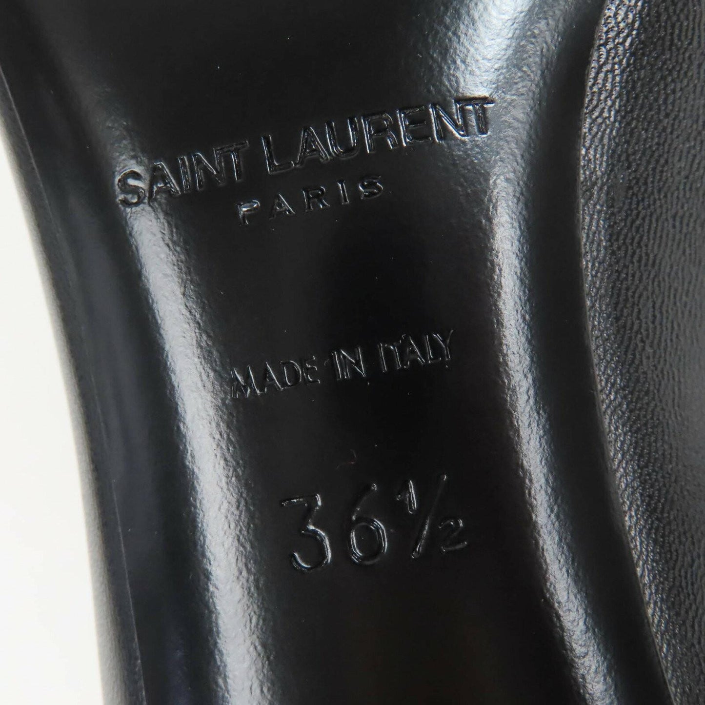 Saint Laurent Paris Shoes Pumps Heel EU 36.5 US 6.5 Leather Black Authentic