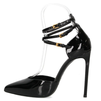 Saint Laurent Paris Shoes Pumps Heel EU 39 US 9 Patent Leather Black Authentic