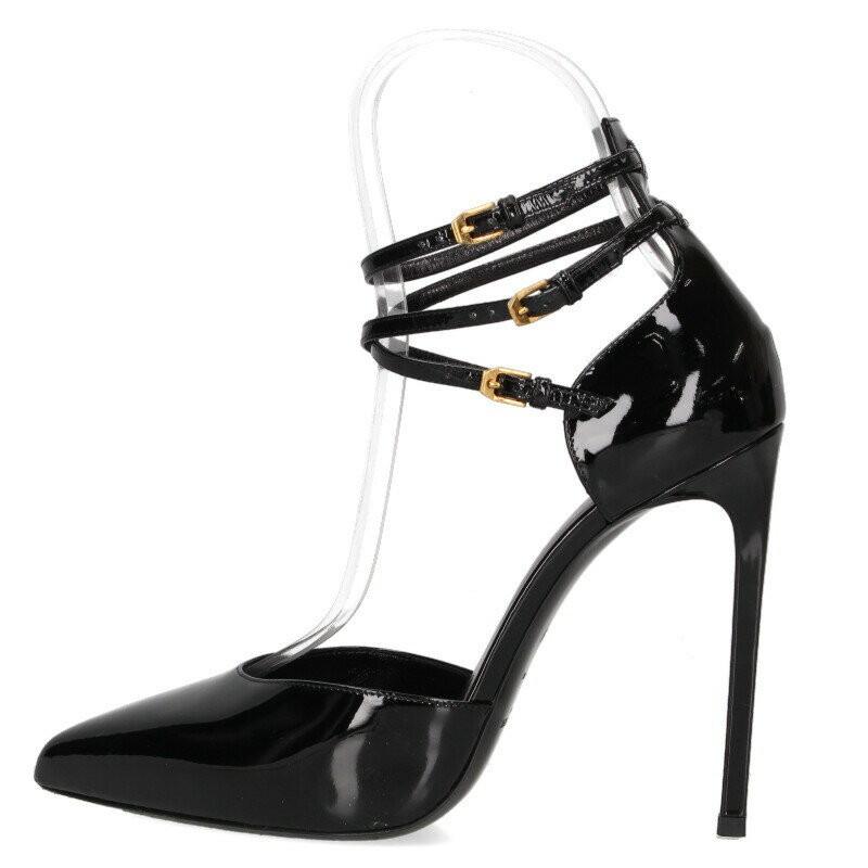 Saint Laurent Paris Shoes Pumps Heel EU 39 US 9 Patent Leather Black Authentic