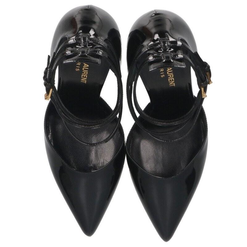 Saint Laurent Paris Shoes Pumps Heel EU 39 US 9 Patent Leather Black Authentic