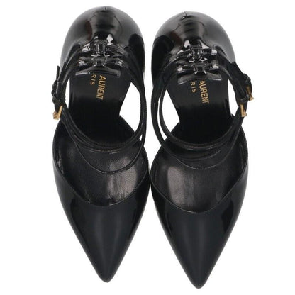 Saint Laurent Paris Shoes Pumps Heel EU 39 US 9 Patent Leather Black Authentic