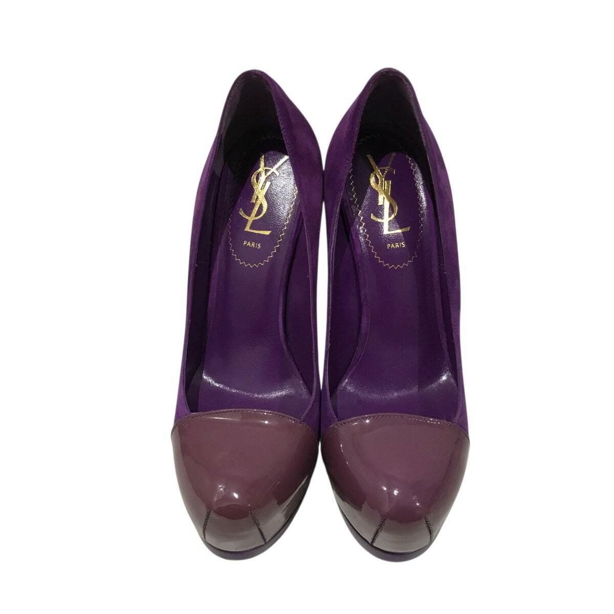Saint Laurent Shoes Pumps Heel EU 36 US 6 Purple Authentic