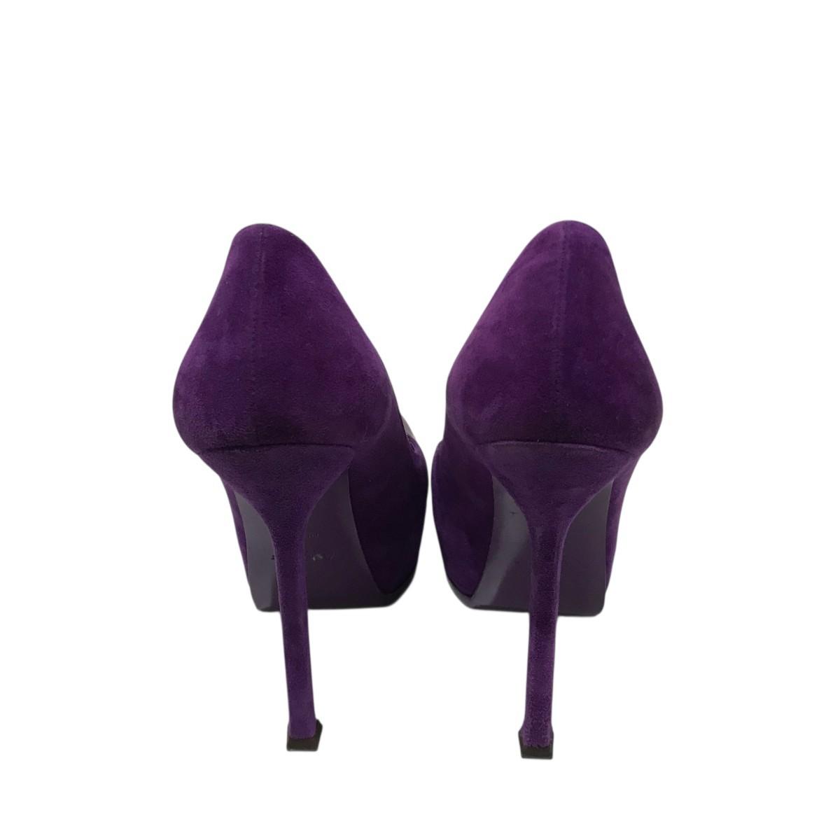 Saint Laurent Shoes Pumps Heel EU 36 US 6 Purple Authentic