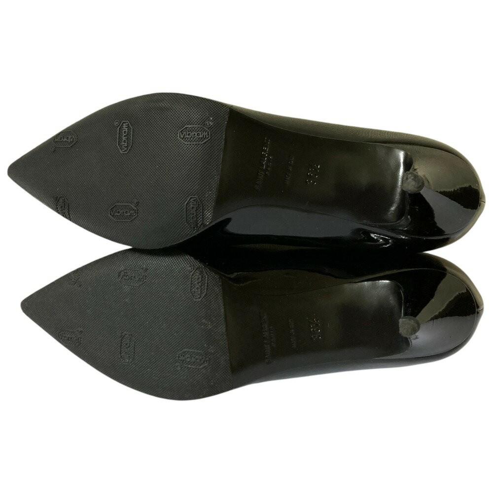 Saint Laurent Paris Shoes Pumps Heel EU 36.5 US 6.5 Patent Leather Black Auth