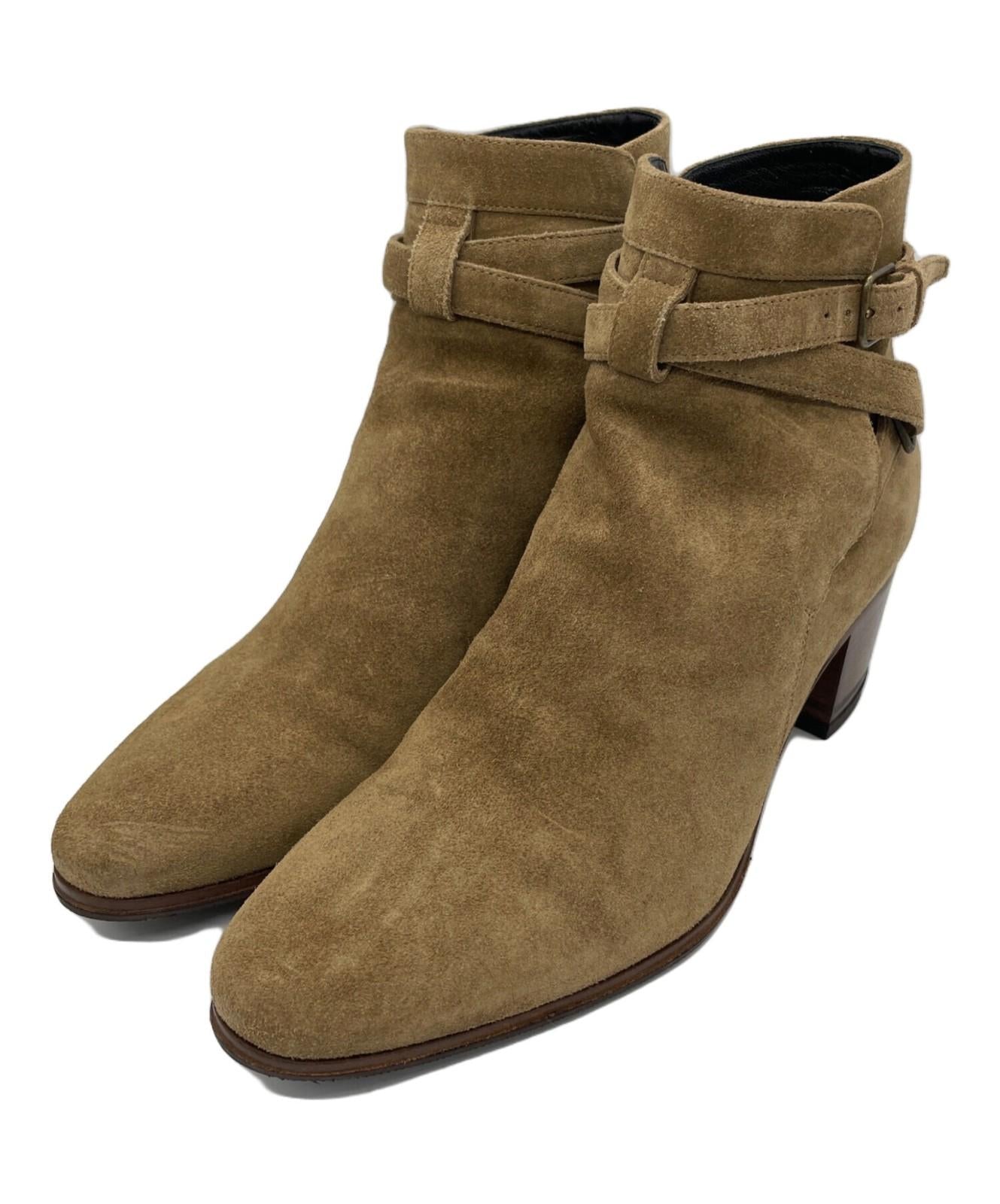 Saint Laurent Paris Short Boots Shoes EU 38.5 US 8.5 Suede Brown Authentic