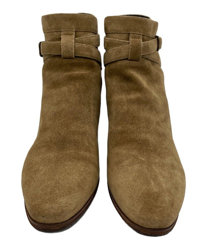 Saint Laurent Paris Short Boots Shoes EU 38.5 US 8.5 Suede Brown Authentic